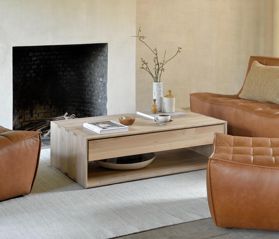 oak coffee table Complement or contrast coffee table