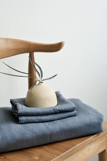 French Linen Fitted Sheet Set - Slate Grey