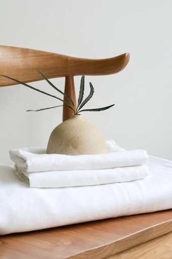 French Linen Fitted Sheet Set - White