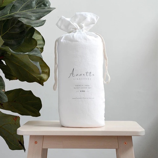 French Linen Duvet Cover Set - White